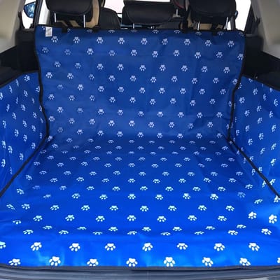 Waterdichte XXL Hondendeken voor auto - Autodeken voor je hond - Hondendeken voor je auto kofferbak - Pootjespatroon - Blauw