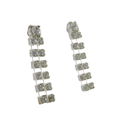 Behave - Oorhangers dames - Zilverkleur kristal - Avond glamour