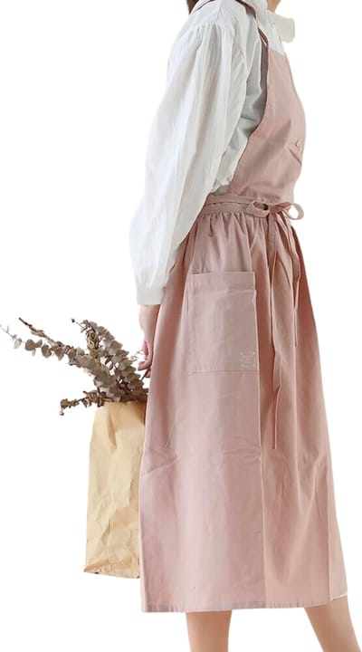 House of Husk Linnen Keukenschort - Dames Kook Schort - Apron - Crossback - Roze