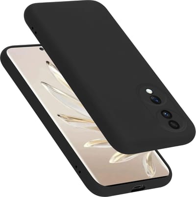 Cadorabo Hoesje geschikt voor Honor 70 in LIQUID ZWART - Beschermhoes gemaakt van flexibel TPU silicone Case Cover