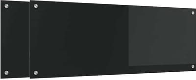 vidaXL - Keukenachterwand - 2 - st - Zwart - 110 - x - 40 - cm - gehard - glas