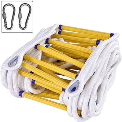 Touwladder - Veiligheidsladder Brandtrap - Noodsituaties Ontsnappen - Sterke Draagkracht 450kg - 5 Meter - Zwart
