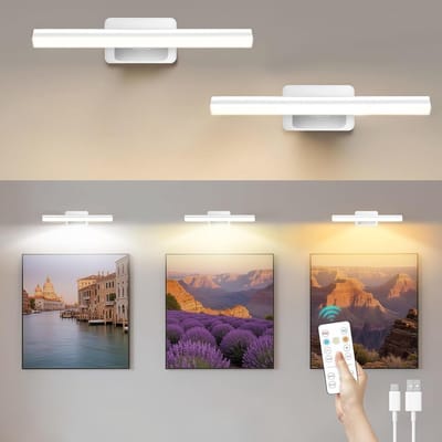 Draadloze verlichting voor foto's in wit, ideaal voor kunstwerken, sfeervolle verlichting en interieurdecoratie