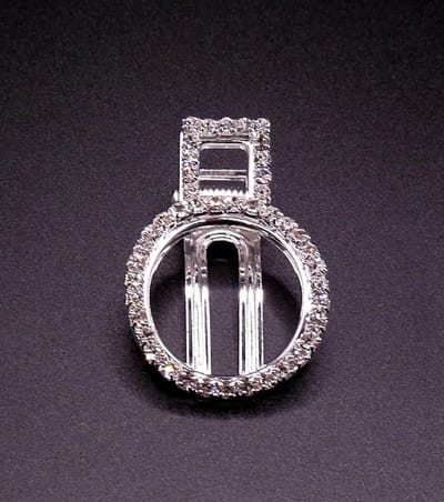 Duckklem rond zilverkleurig strass klein