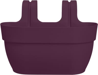Elho Vibia Campana Easy Hanger M 36 - Balkonbak met Ophanghaken - 100% Gerecycled Plastic - Ø 36.0 x H 26.5 cm - Esdoorn paars