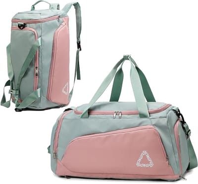 SnelShoppen - Sporttas Dames - Grote Reistas met Schoenenvak en Natte Vak - Opvouwbare Fitnessstudio Handbagage - 2 Schoenenzakken voor Reizen en Wand