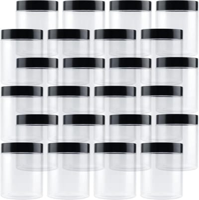 24 Stuks Doorzichtige Ronde Plastic Potjes met Deksel, BPA-vrij, Ideaal voor Slijm, Voedsel en Creatieve Projecten
