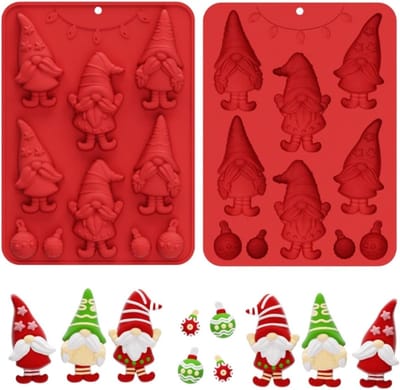 Solidchoice - Silikonenvorm voor 3D Chocolade en Snoep met Kabouter en Kerstbal Motief