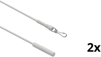 Witte trekstang om gordijnen te openen - 100 cm - 2 stuks