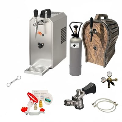 Volledige set biertap JET 30 1-kraans - Droogkoeler 35 l/uur met houten vat en schoonmaakset