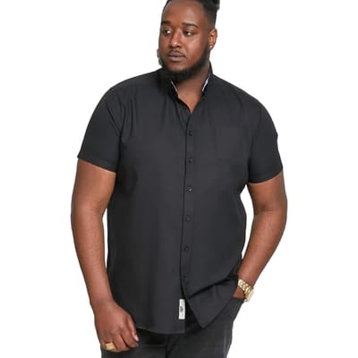 Duke Heren D555 James Oxford Kingsize Kortemouw Overhemd 5XL wit