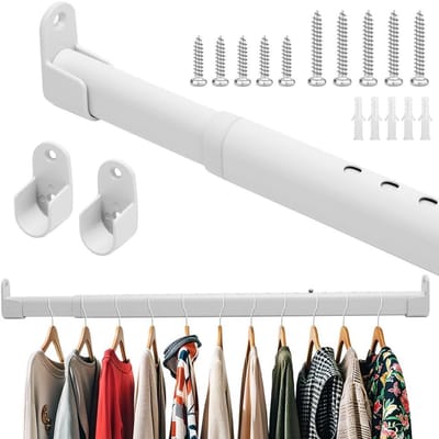 Dailygoods- Douchestang Verstelbaar 42-70 cm - Telescoopstang - Metalen Gordijnroede - Robuust - Geschikt voor Badkamer/Balkon