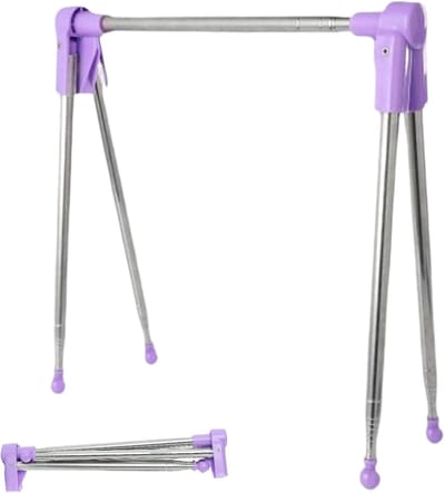 VHV Reishanger - opvouwbare hanger - Droogrek - Inklapbaar Wasrek - Geschikt voor reizen - Inklapbaar Droogrek - Staand Kleding Wasdroogrek - kleding droogrek - Badkamer/Balkon/Binnen/Buiten - Paars