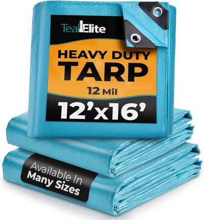 Waterdicht Zeil - Afdekzeil Heavy Duty - Buiten Beschermen - 12 Mil Dik - 488 x 366 cm - Blauw