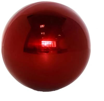 Buitengewoon de boet - Deco Heksenbol Rood Glans Roestvrij Staal 25 cm