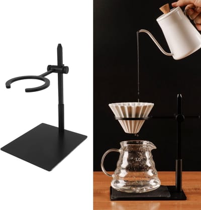 Dailygoods- Dripperstandaard Verstelbaar - Koffiezetapparaat Pour Over - Roestvrij Stalen Filter - Draagbaar - Stabiele Basis - Aromaextractie