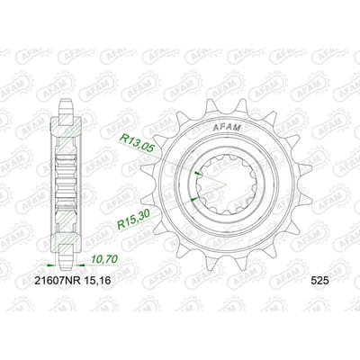 Pignon motorfiets staal geluidsdempend Afam Yamaha YZF-R1 [1000]/Yamaha YZF-R1 M [1000]