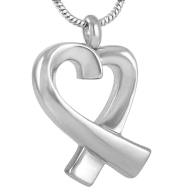 Aramat Jewels | Gedenkhangers | Stalen Open Hart Ashanger – 3cm Sierlijk Gedenksieraad Zilverkleurig | | | |25mm | Staal | Volwassenen | Verkleurd niet