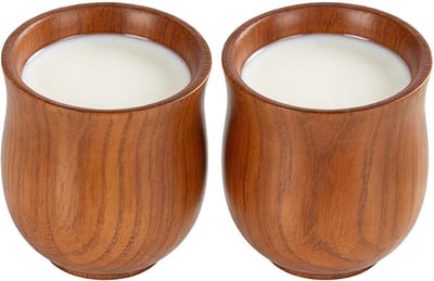 Houten Mokken Set - Ambachtelijke Bekers - Genieten van Drankjes - Handgemaakt Ontwerp - 8 cm Hoog - Natuurlijk Hout