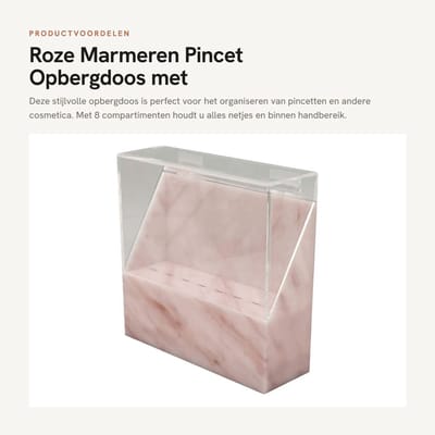 Dailygoods- Opbergdoos met 8 gaten - Organizer - Pincetstandaard - Acryl - Roze - 17,5 x 4,5 x 6,2 cm - Pincethouder
