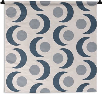 Wandkleed - Wanddoek - Maan - Design - Cirkel - 90x90 cm - Wandtapijt