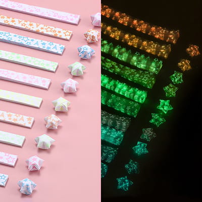 QTTVBTNA Origami Sterren Papier Strips –Papierstroken – Geluksterren Vouwpapier – 27 kleuren – 630 Stuks – Lichtgevend & Kleurrijk – 1×22 cm – Lucky Star Vouwpapier – DIY Knutselen & Schoolprojecten