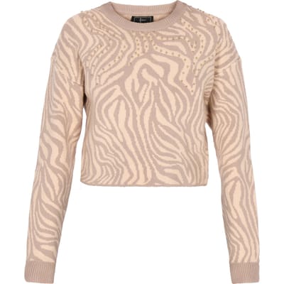Faina Jumper Dames beige/wol wit
