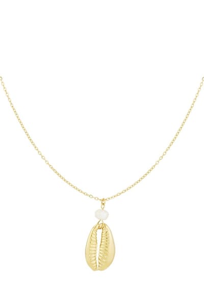 Bijoutheek Collier Schelp En Parel Goud