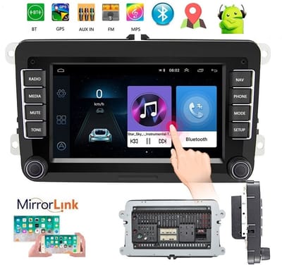 Autoradio geschikt voor Volkswagen Transporter & Multivan T6 | 2015 t/m 2019 | Android en Playstore | 2GB + 32GB | Denago | 2025 model | 2015 2016 2017 2018 2019 | Bluetooth & Wifi