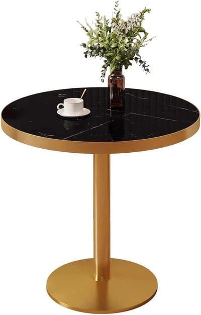 Eettafel Rond - Keukentafel - Gezellig Tafelen - Stevig Metalen Onderstel - 60 cm - Zwart