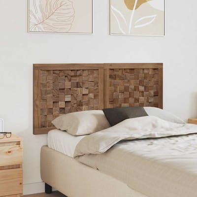 vidaXL - Bed - Hoofdbord - Naturel - Massief - Teakhout