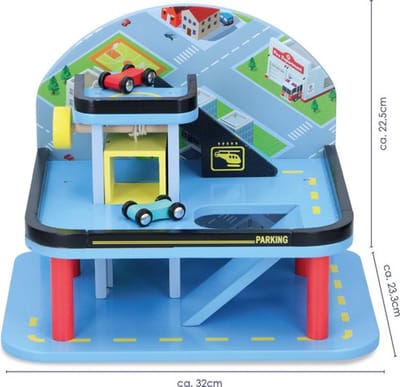 Marionette Houten Garage set - Speelgoed met 2 auto's - FSC Keurmerk