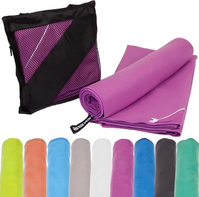 Sporthanddoeken Microvezel - Reishanddoeken Kampeerhanddoeken - Compact Sneldrogend - Antibacterieel Geurbestendig - 40x80 cm 2 Stuks - Lila