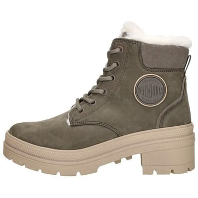 Palladium - PALLARISE NBK WL - Hoge sneakersVeterbootsDames veterschoenenDames sneakersHalf-hoge schoenen - Kleur: Groen - Maat: 39