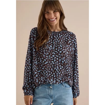 Blouse met lange mouwen en minimalistische print