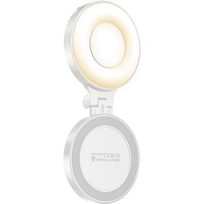 Lampe LED magnétique pliable pour selfie, intensité variable (2 500 K-8 500 K) blanc