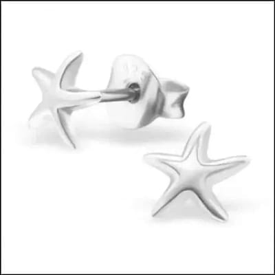 Aramat Jewels | Oorbellen | Zilveren Zeester Oorstekers – Meerdere Modellen 925 Zilver Natuur Design | Zilver-6mm | | | Zilver | Kinderen, Volwassenen | Verkleurd niet