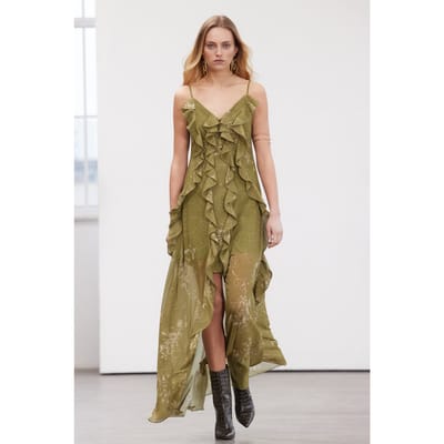 Damesjurk met bloemenprint, lange pasvorm en spaghettibandjes, geschikt voor afstuderen/gala, aansluitende avond- en galajurk