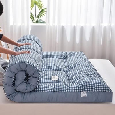 Japanse futonmatras - Vloermatras oprolbaar - Comfortabel slapen - Dikte 6 cm - 120 x 200 cm - Blauw