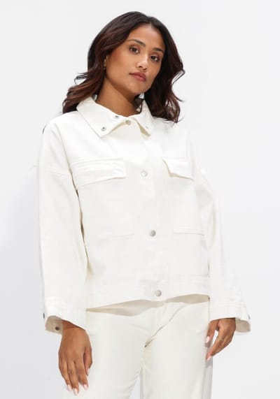 WITHBLACK Wblpeyton Gala Denim Jacket Jassen Dames - Zomerjas - Wit - Maat M