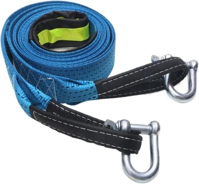 Sleeptouw Auto - Nood Touw - Voertuigen Hulp - Met U Haken - 5 Meter 8 Ton - Blauw