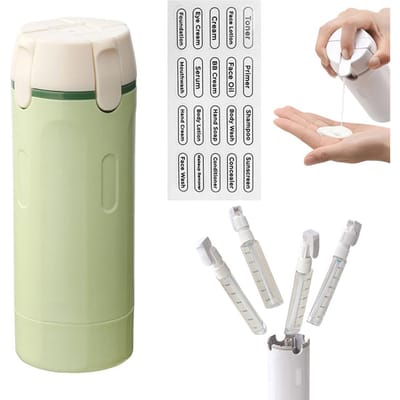4-in-1 Reissprayflesje Draagbare Reisflesjes Lekvrij Lekdichte Reishouder Voor Parfum Shampoo Conditioner Lotion groen