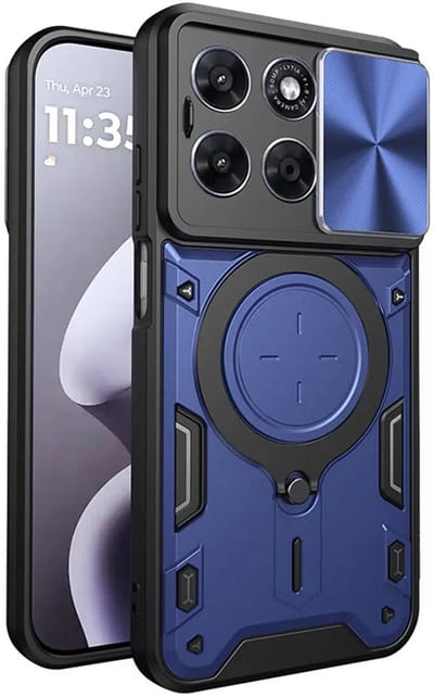 Hoesje geschikt voor Motorola Moto G77/G67 - Techsuit CamGuard Pro Back Cover - Blauw