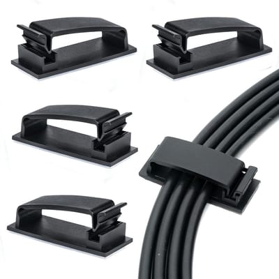 Kabel Management Clips - Draad Organizers Houder - Kabel Overzicht Creëren - Zelfklevende Bevestiging - 50 Stuks - Zwart