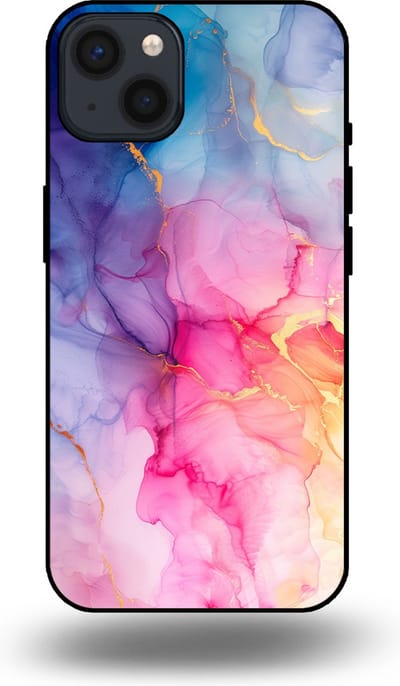 Smartphonica Telefoonhoesje geschikt voor iPhone 13 met marmer opdruk - TPU backcover case marble design - Regenboog geschikt voor iPhone 13