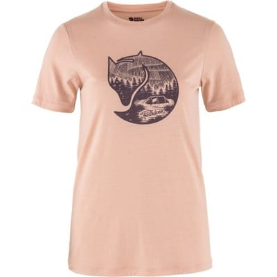 Fjällräven Abisko Wool Fox SS W - Chalk rose-port - Outdoor Kleding - Fleeces en Truien - T-Shirt