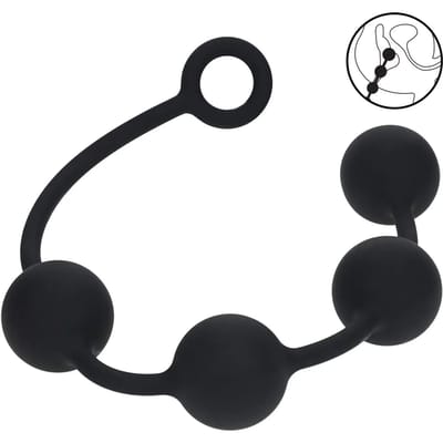 Ronde Siliconen Anale Ballen - XL - 50mm - Zwart