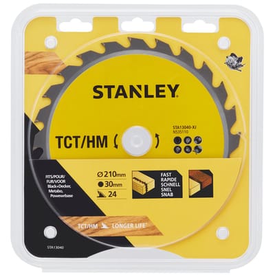 Stanley Cirkelzaagblad Hout Sta13040-xj - 210mm - 24t Grof - Hardmetaal