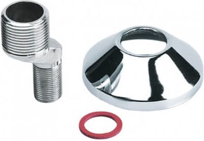Bonfix Sanitaire aansluitkoppeling S-koppeling standaard 1/2 x 3/8 - met verchroomde rozet en fiberring