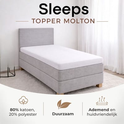 Sleeps Topper Molton Matrasbeschermer Hoeslaken Stretch - 70x200 cm